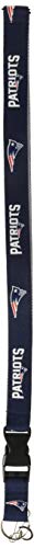 NFL New England Patriots Two-Tone Lanyard, Navy/Silver, One Size