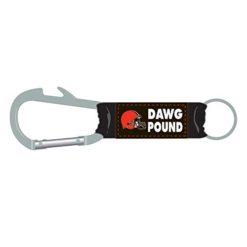 NFL Cleveland Browns Dawg Pound Carabiner Keychain w/ Built-in Bottle O One Size