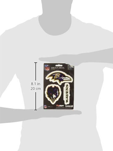 NFL Baltimore Ravens Team Decal, 3-Pack Standard