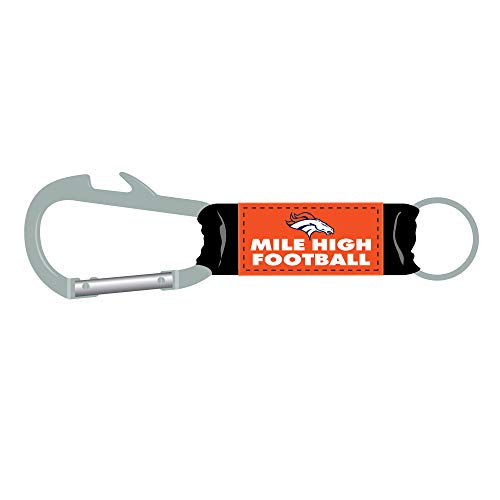 Denver Broncos NFL Mile High Football Carabiner Keychain w/ Bottle Open One Size