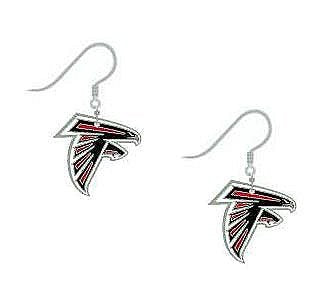 NFL Atlanta Falcons Earrings J-Hook Logo, Team Color, (PSGLS0263269) Small S