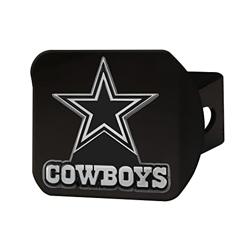 NFL Dallas Cowboys Black Metal Hitch Cover with Metal Chrome 3D Emblem