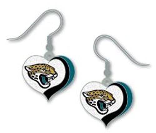 NFL Jacksonville Jaguars Earrings Glitter Heart Small S