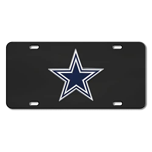 FANMATS NFL Dallas Cowboys 3D Black Die Cast License Plate 12"x6"