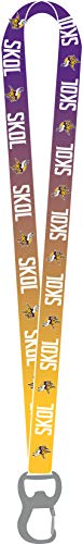 NFL Minnesota Vikings Ombre Skol Lanyard With Bottle Opener, Black, Sma One Size