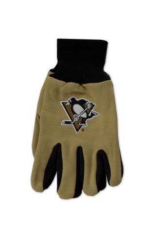 NHL Pittsburgh Penguins Two-Tone Gloves, Gold/Black Small S S