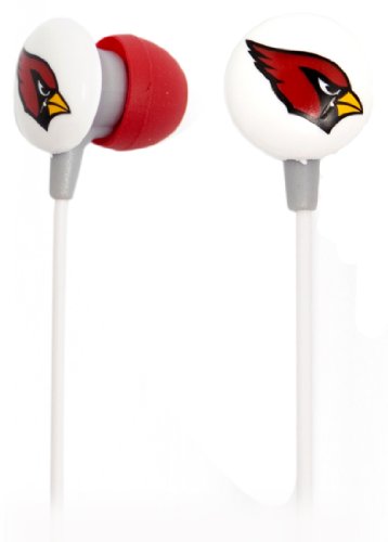 iHip NFF10200AZC NFL Arizona Cardinals Mini Ear Buds, Red/Black