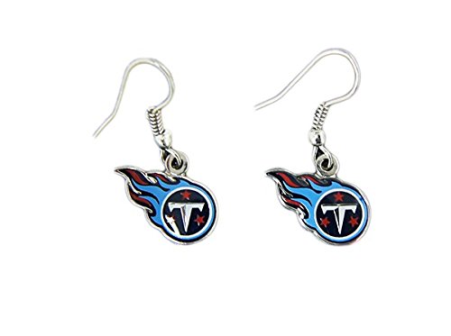 NFL Tennessee Titans Tennessee Titans Earrings J-Hook Logo, Blue, Small S