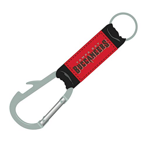 NFL Tampa Buccaneers Carabineer Keychain and Bottle Opener on Strap One Size