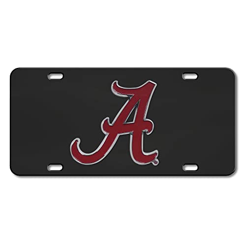 FANMATS NCAA Alabama Crimson Tide 3D Black Die Cast License Plate