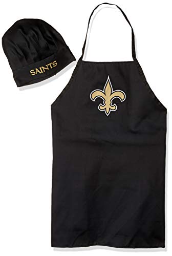 unisex-adult Apron and Chef Hat Set NFL One Size, New Orleans Saints Black