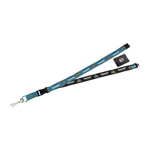 NFL Jacksonville Jaguars Two Tone Lanyard, Teal/Black, One Size