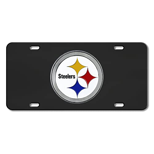 FANMATS NFL Pittsburgh Steelers 3D Black Die Cast License Plate 12"x6"