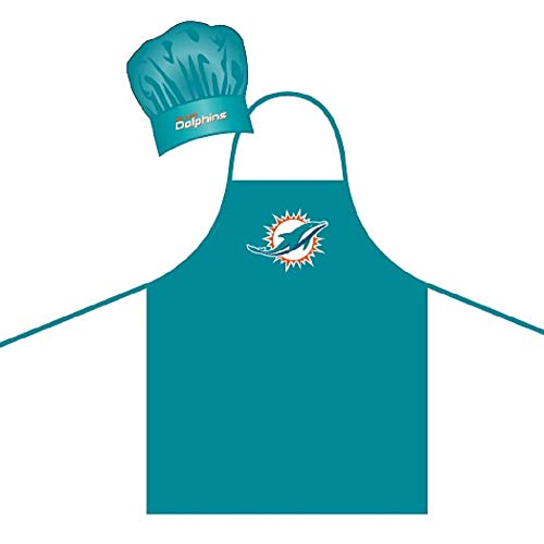 NFL Miami Dolphins Apron and Chef Hat Set Apron and Chef Hat Set, One Size