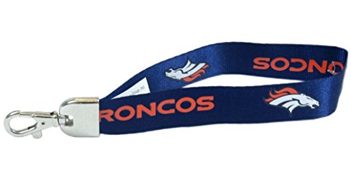 NFL Denver Broncos Wristlet Lanyard, Navy, One Size