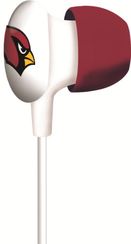 iHip NFF10200AZC NFL Arizona Cardinals Mini Ear Buds, Red/Black