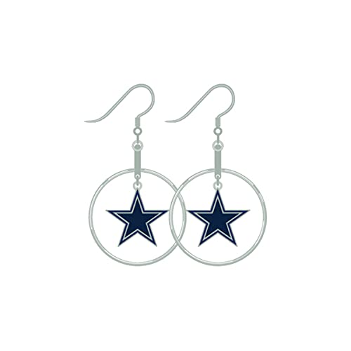 Dallas Cowboys Earrings Hoop NFL Gifts for Women, Team Color