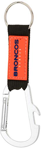 NFL Denver Broncos Carabineer Keychain, Navy, One Size