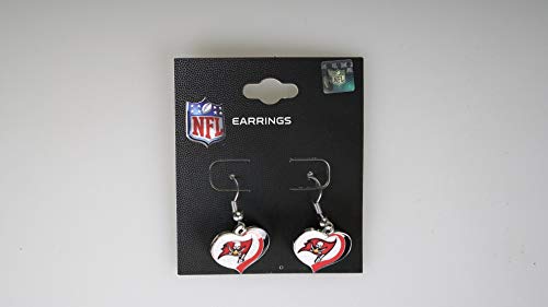 NFL Tampa Bay Buccaneers Tampa Bay Buccaneers Earrings Glitter Heart Red, Smal S