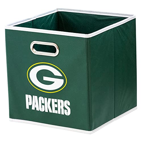 Franklin Sports NFL Green Bay Packers Collapsible Storage Bin - 11"x10.5"x10.5"