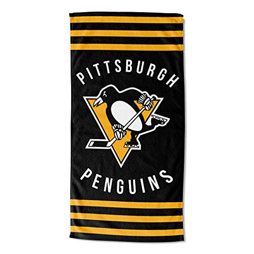 NHL Pittsburgh Penguins Beach Towel, 30" x 60", Stripes