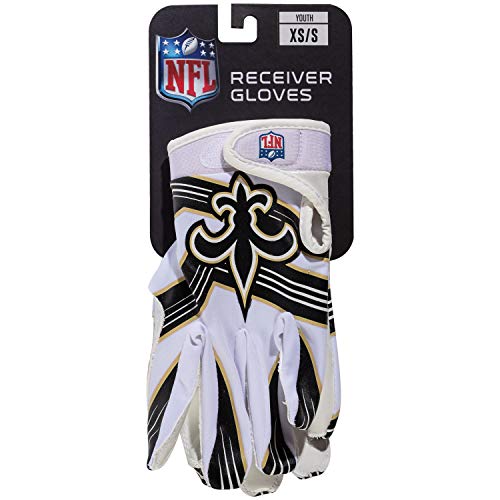 Franklin Sports New Orleans Saints Youth NFL Football Receiver Gloves -S/XS Pair