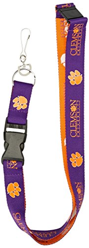 NCAA Clemson Tigers Two-Tone Lanyard, Purple, One Size