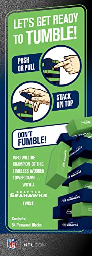 Game Day - NFL Seattle Seahawks - Tumble Tower, Real Wood Blocks