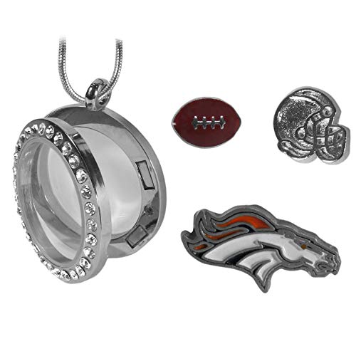 NFL Womens Denver Broncos Locket Necklace 18 inch Team Color