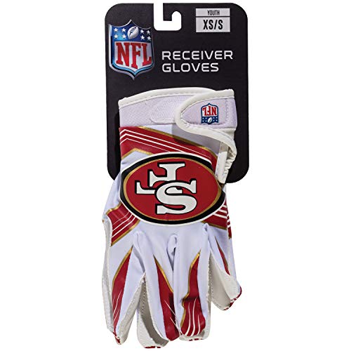 Franklin Sports San Francisco 49ers Youth NFL Football Receiver Gloves -M/L Pair