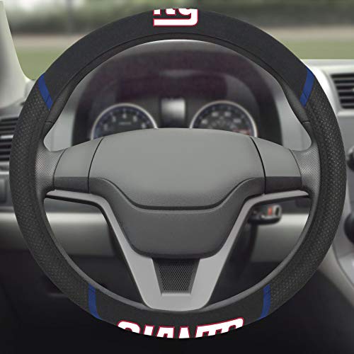 NFL 21382 New York Giants Embroidered Steering Wheel Cover 15 Inch Diameter