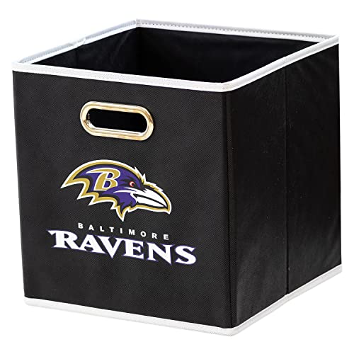 Franklin Sports NFL Baltimore Ravens Collapsible Storage Bin 11"x10.5"x10.5"