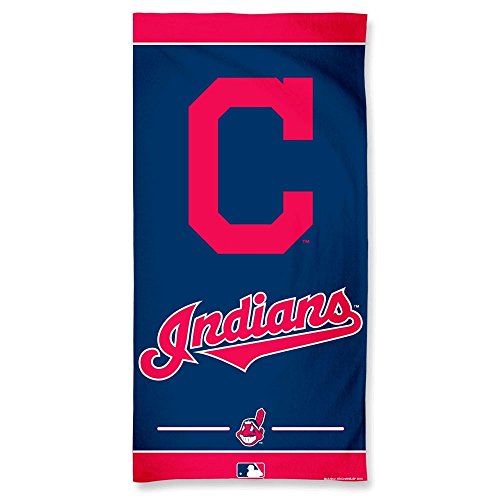 MLB Cleveland Indians Fiber Beach Towel, 9lb/30 x 60 9lb/30 x 60"