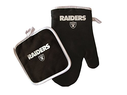 NFL Las Vegas Raiders Oven Mitt and Pot Holder Set One Size