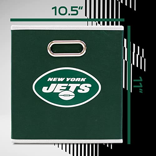 Franklin Sports NFL New York Jets Collapsible Storage Bin 11"x10.5"x10.5"