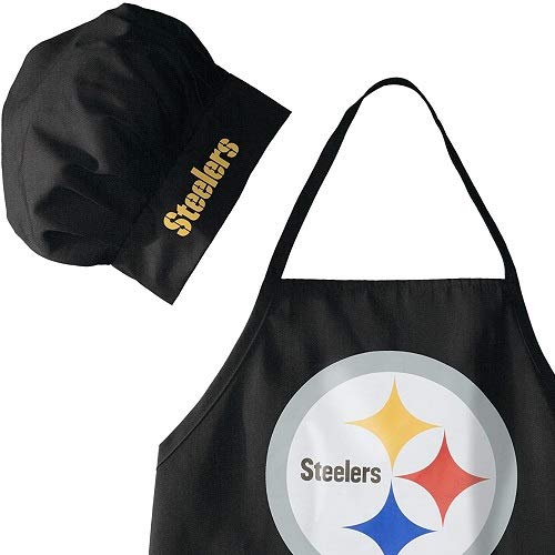 NFL Pittsburgh Steelers Chef Hat and Apron Set, Black, One Size