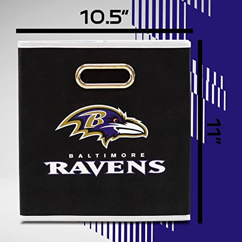 Franklin Sports NFL Baltimore Ravens Collapsible Storage Bin 11"x10.5"x10.5"