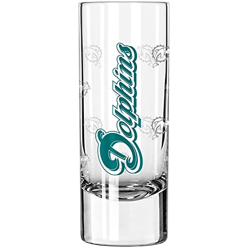 logobrands NFL Miami Dolphins 2.5oz. Satin-Etched Tall Shot Glass One Size