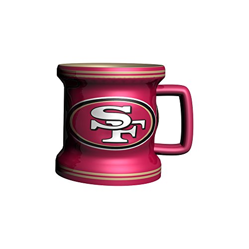 Log Brands NFL San Francisco 49Ers Sculpted Mini Mug,  2 oz, Red,