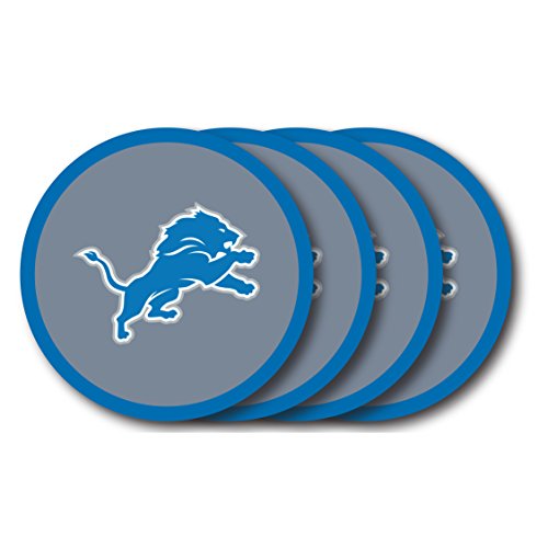 NFL Detroit Lions Vinyl Coaster Set (Pack of 4) 4"