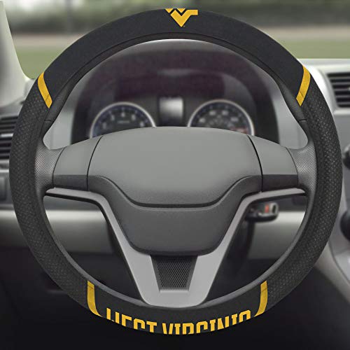 NCAA 14942 West Virginia Mountaineers Embroidered Steering Wheel Cover 15" x 15"