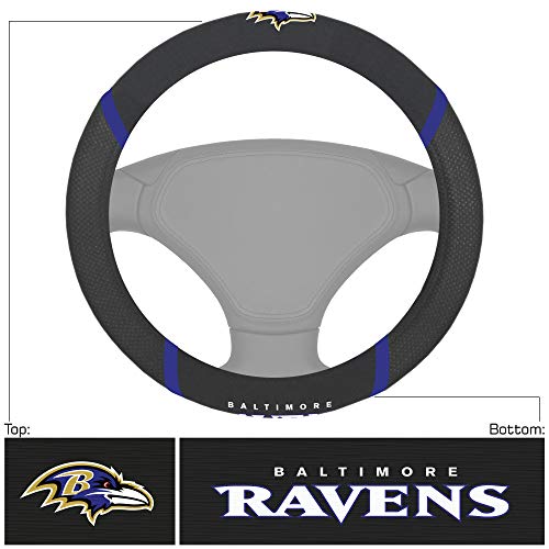 NFL 15621 Baltimore Ravens Embroidered Steering Wheel Cover