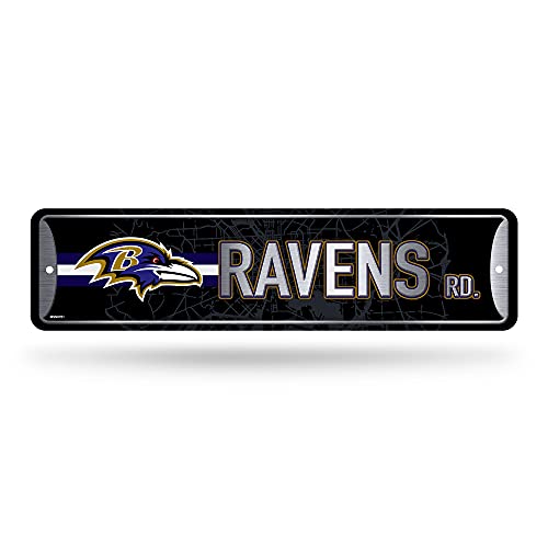 NFL Baltimore Ravens Home Décor Metal Street Sign - 4" x 15"