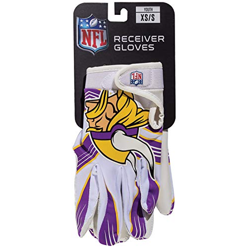 Franklin Sports Minnesota Vikings Youth NFL Football Receiver Gloves - S/XS Pair