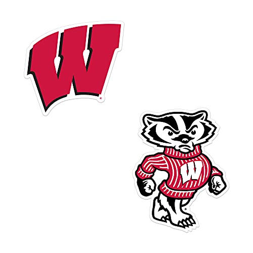 NCAA Wisconsin Badgers 2-Pack Die Cut Team Logo magnet Set One Size