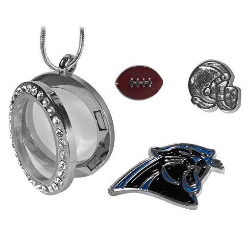 NFL Sports Womens Carolina Panthers Locket Necklace 18 inch Team Color