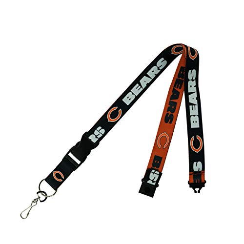 NFL Chicago Bears Two Tone Lanyard, Dark Navy/Orange, One Size