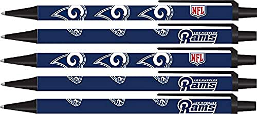 NFL St. Louis Rams Disposable Black Ink Click Pens, 5-Pack One Size