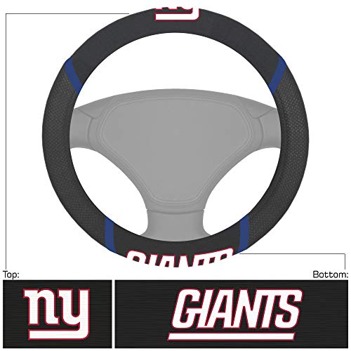 NFL 21382 New York Giants Embroidered Steering Wheel Cover 15 Inch Diameter