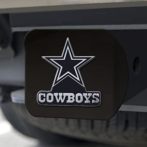 NFL Dallas Cowboys Black Metal Hitch Cover with Metal Chrome 3D Emblem